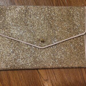 Target pink glitter clutch